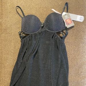 Brand New Black Sparkle Lingerie Gown